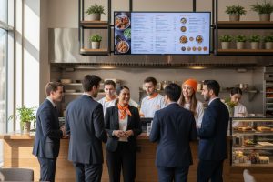 Digitale Menütafeln im Restaurant Was ist ein Digital-Signage-System? Dies zeigen die digitalen Menütafeln im Restaurant.
