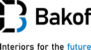Bakof-Logo – Bau- und Renovierungsunternehmen Das Logo der Firma Bakof mit dem Schriftzug und dem farbigen Symbol