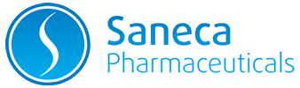 Logo von Saneca Pharmaceuticals Das Logo von Saneca Pharmaceuticals in den Referenzen von WVsignage. — WVsignage – Digital Signage ganz ohne Sorgen. Wir kümmern uns darum.